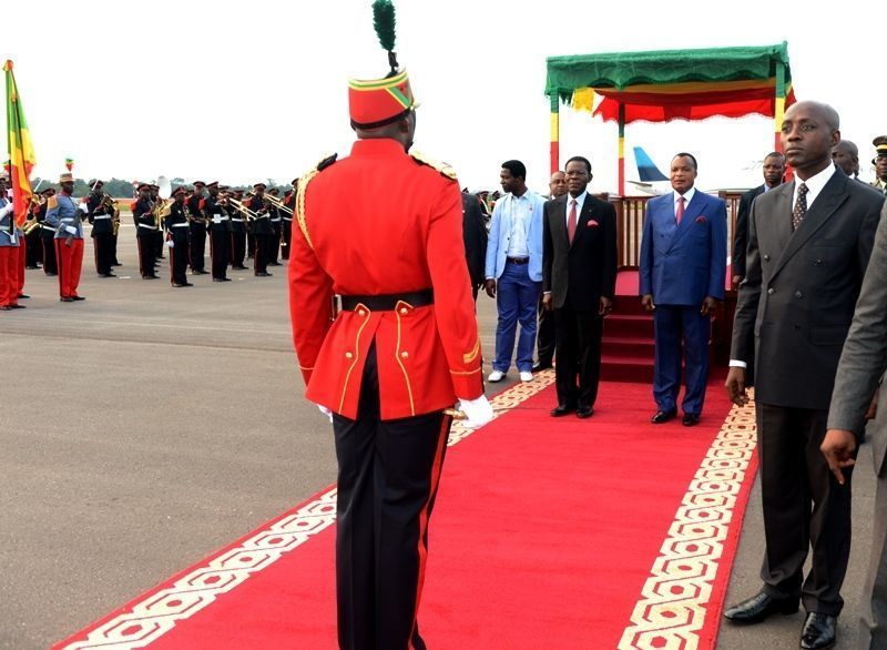 La pareja presidencial asiste a los actos del 55º Aniversario de la Independencia del Congo