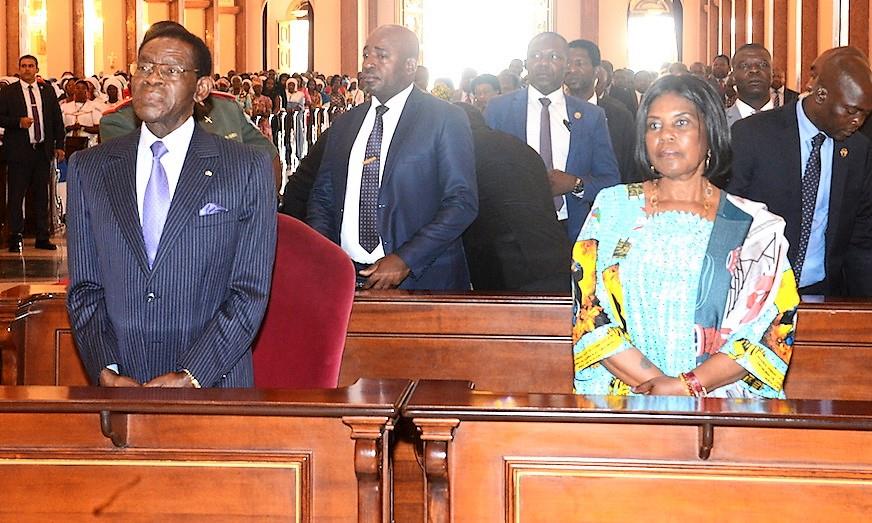 El Presidente y la Primera Dama en la misa por la patrona de Guinea Ecuatorial