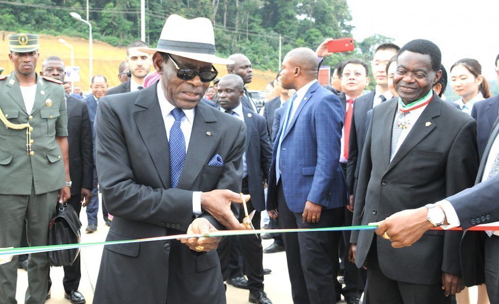 Ceremonia de apertura del Embalse de Regulación de la Central Hidroeléctrica de Djibloho