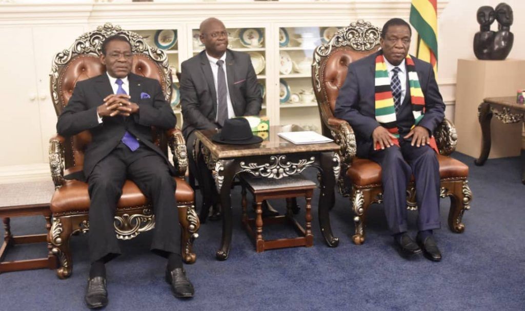 El Presidente de Zimbabue recibe a S.E. Obiang Nguema Mbasogo en Harare
