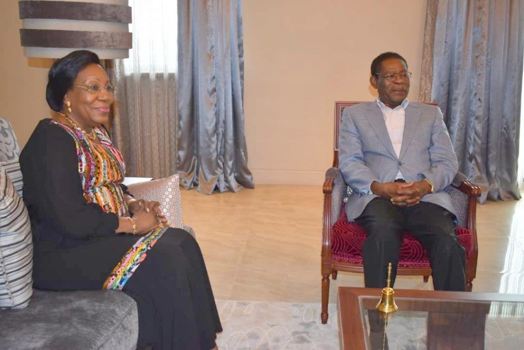 S.E. Obiang Nguema Mbasogo se reúne con la ex Presidenta de Centroáfrica