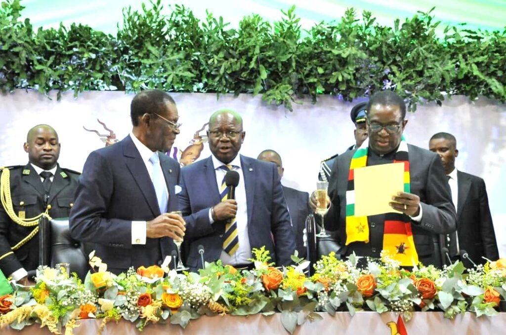 Obiang Nguema Mbasogo inicia su visita de Estado con un banquete oficial en Harare